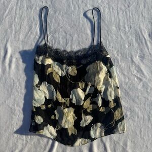 Ellen Tracy Black and White Floral Camisole